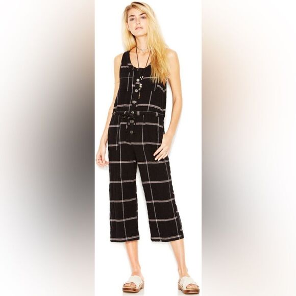FREE PEOPLE PLAID JUMPSUIT - Picture 1 of 6